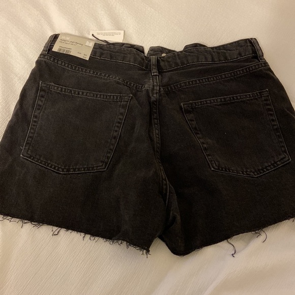 Topshop Black Distressed Denim Shorts size 10 - Picture 2 of 3
